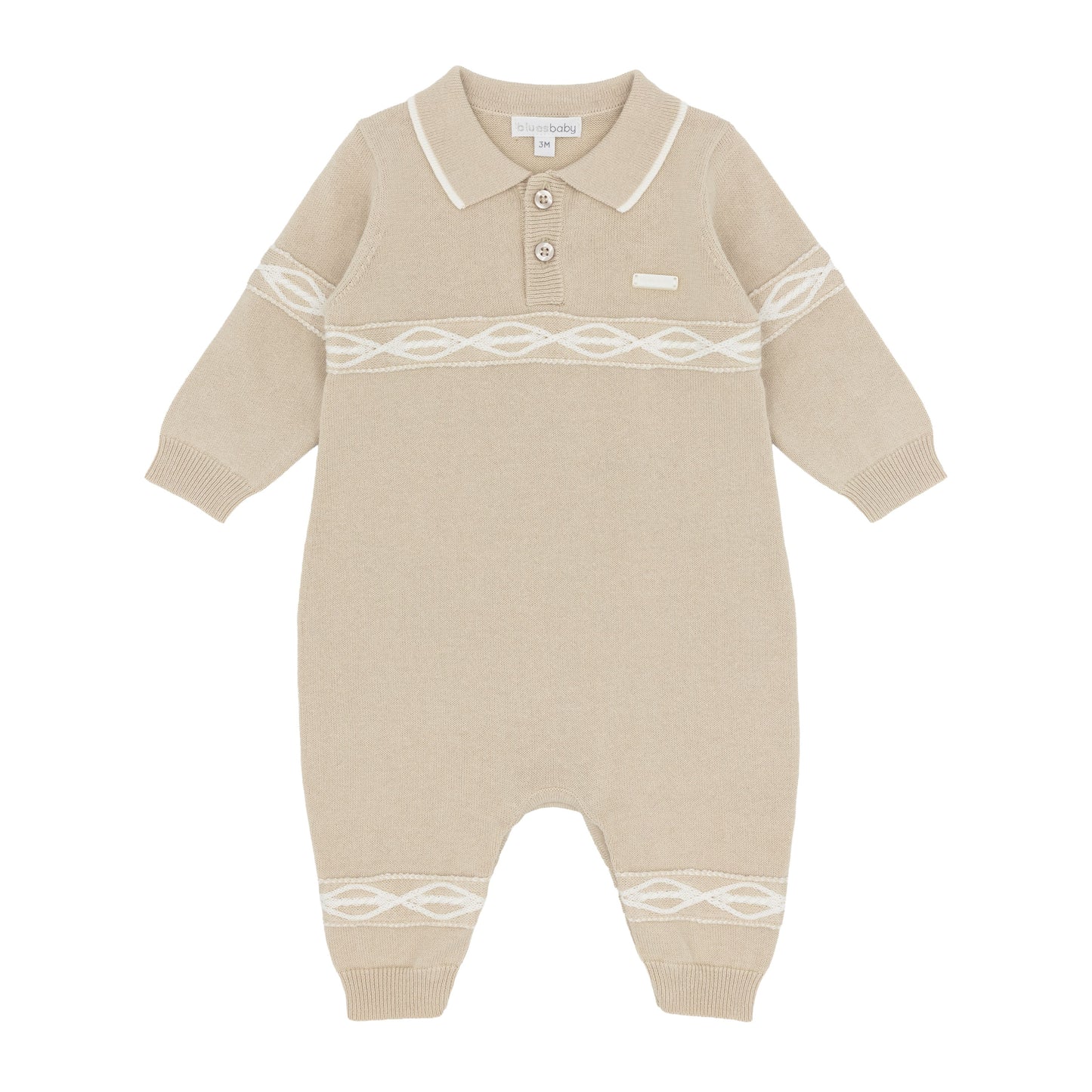 Blues Baby Arden Beige Knit Romper 3166