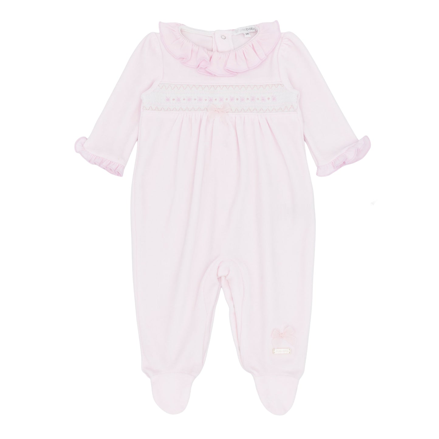 Blues Baby Mala Pink Frill Smock Baby Grow 3205