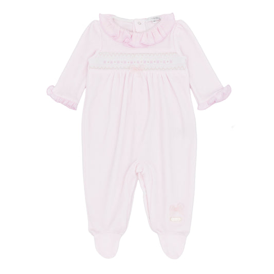 Blues Baby Mala Pink Frill Smock Baby Grow 3205