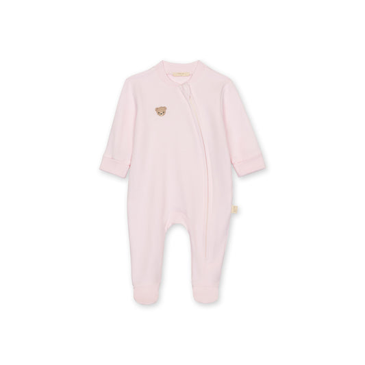 Baby Gi Pink Teddy Bear Zip Cotton Baby Grow