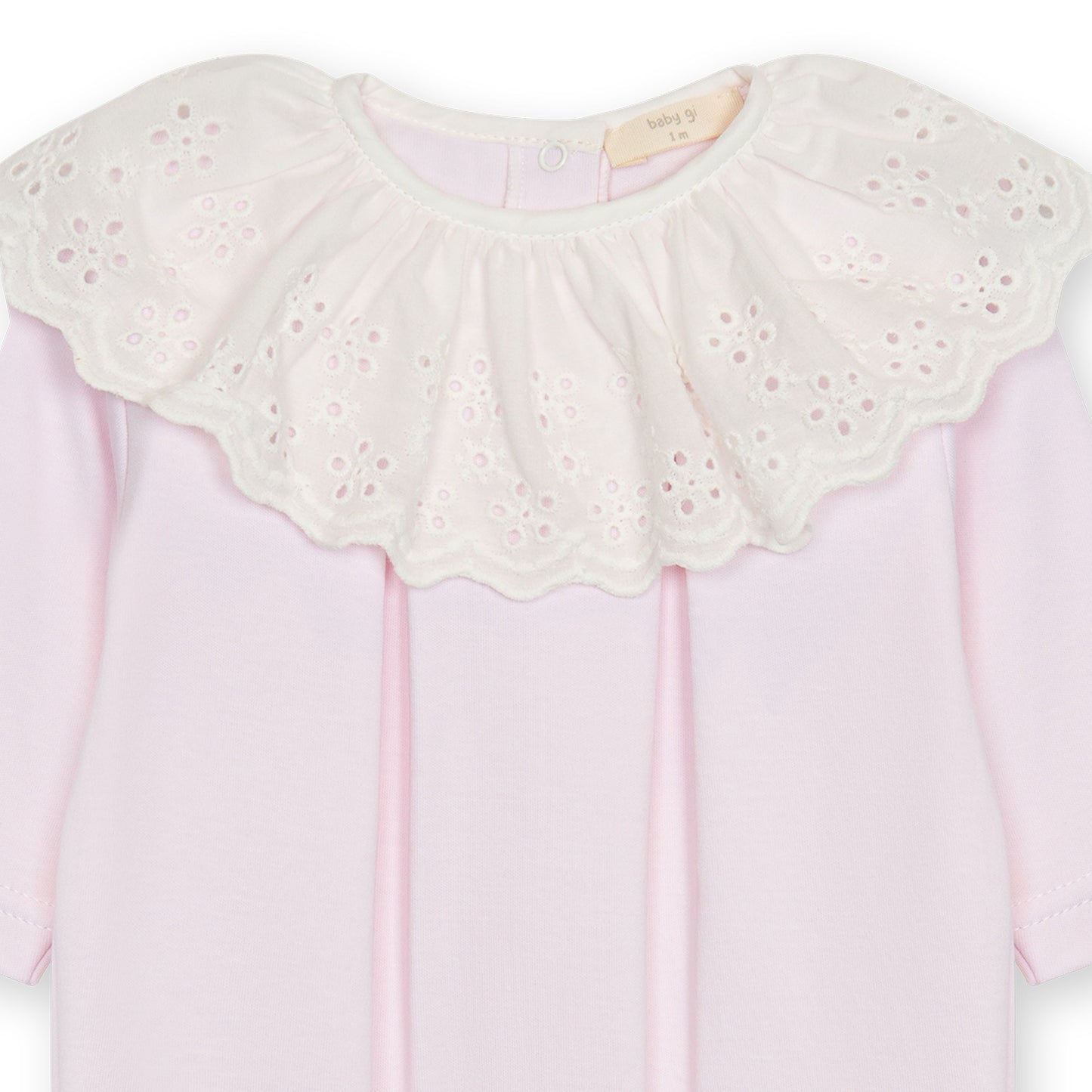 Baby Gi Pink Anglaise Cotton Baby Grow