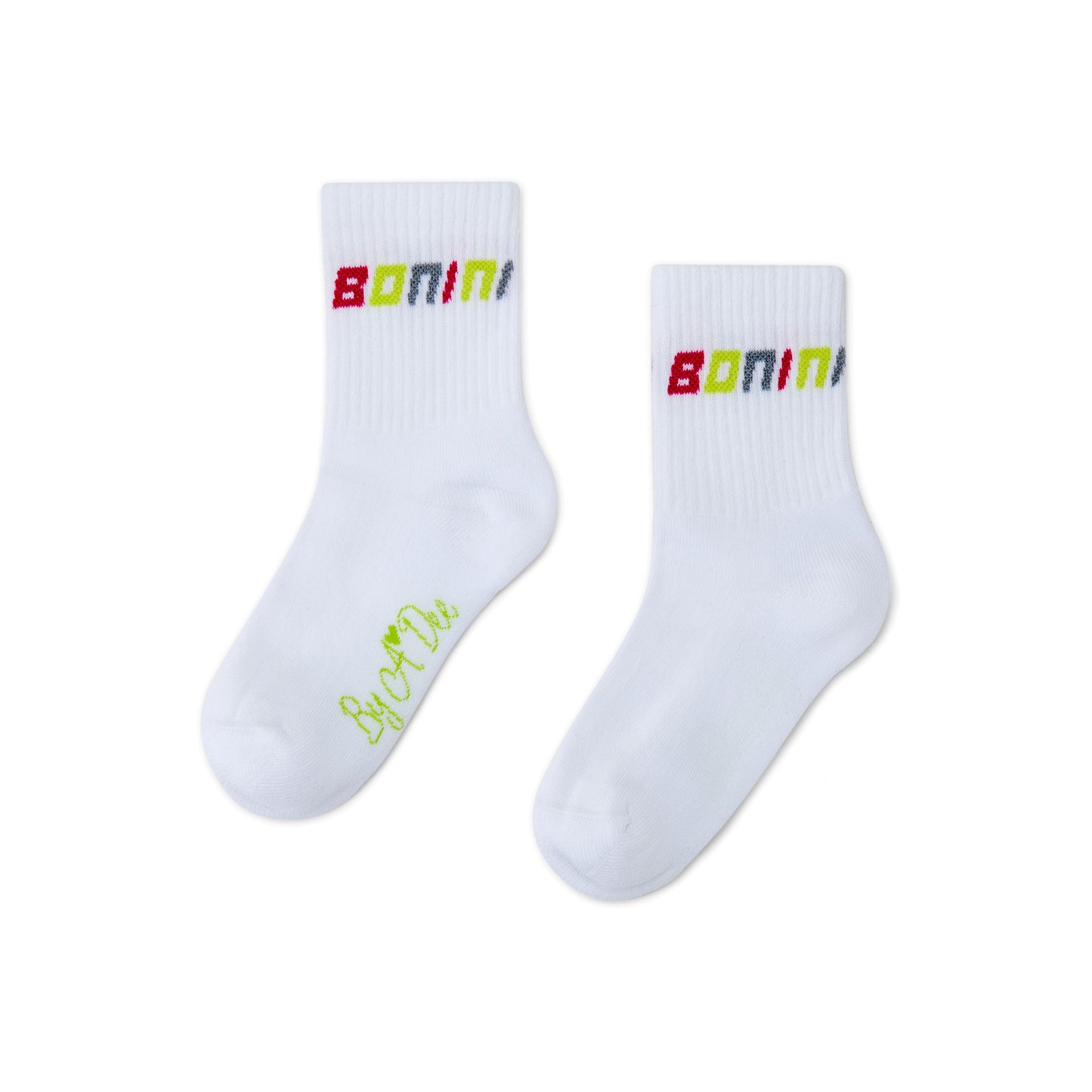 Bonini Twirl Lime Logo Sport Socks