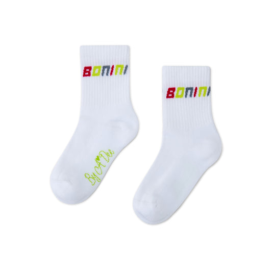 Bonini Twirl Lime Logo Sport Socks