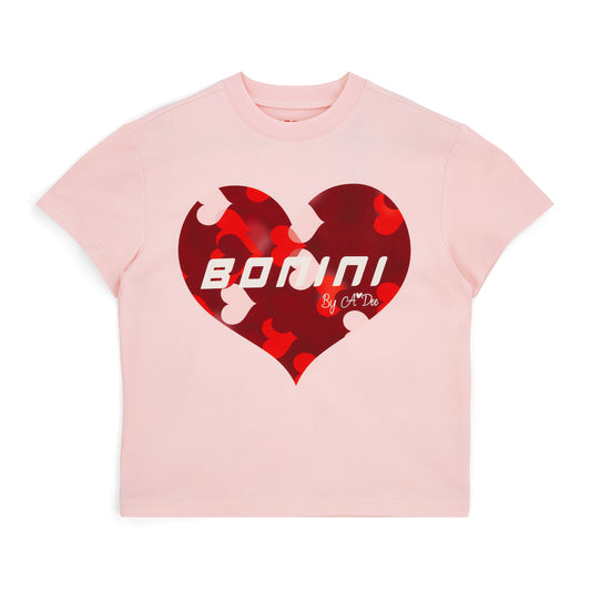Bonini Dynamic Light Pink Heart Oversized T-Shirt