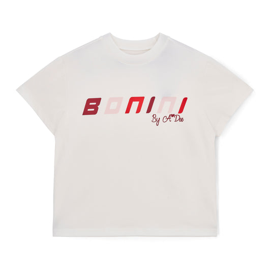 Bonini Dynamic White & Red Logo Oversized T-Shirt