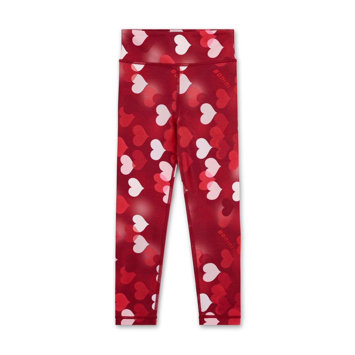 Bonini Sprint Burgundy Heart Printed Leggings