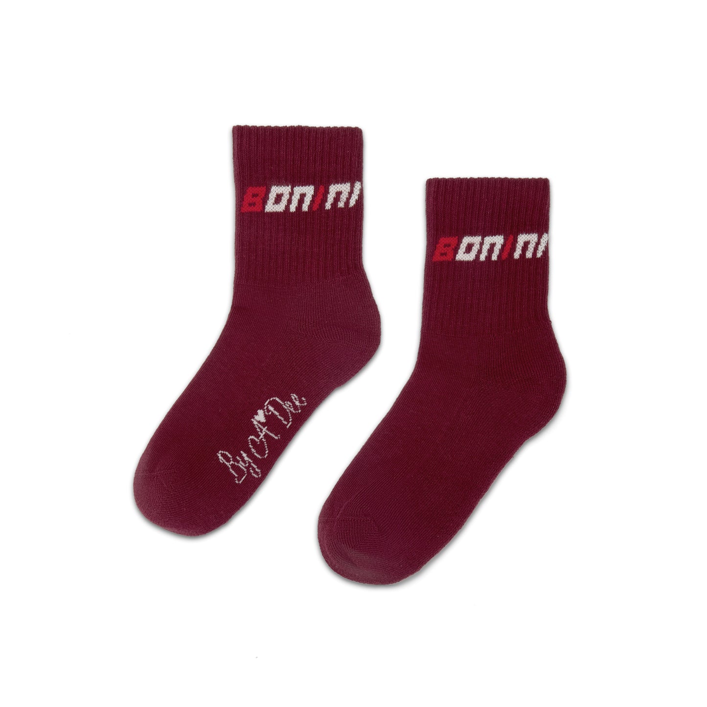 Bonini Twirl Burgundy Logo Sport Socks