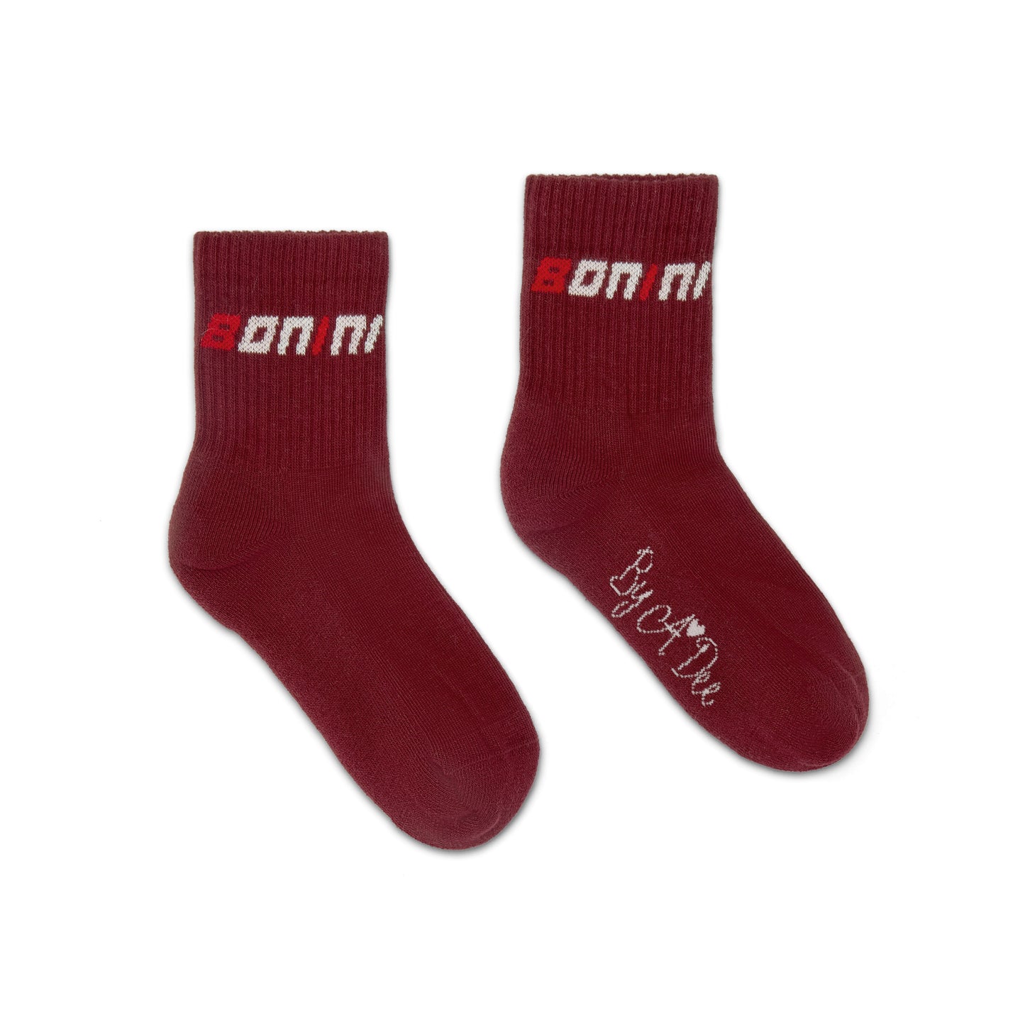 Bonini Twirl Burgundy Logo Sport Socks