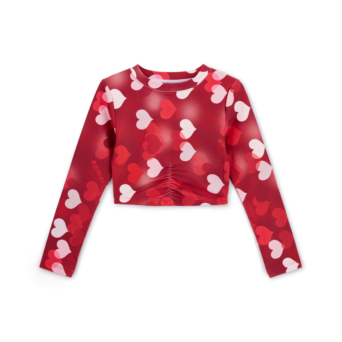 Bonini Arch Burgundy Heart Print Crop Top