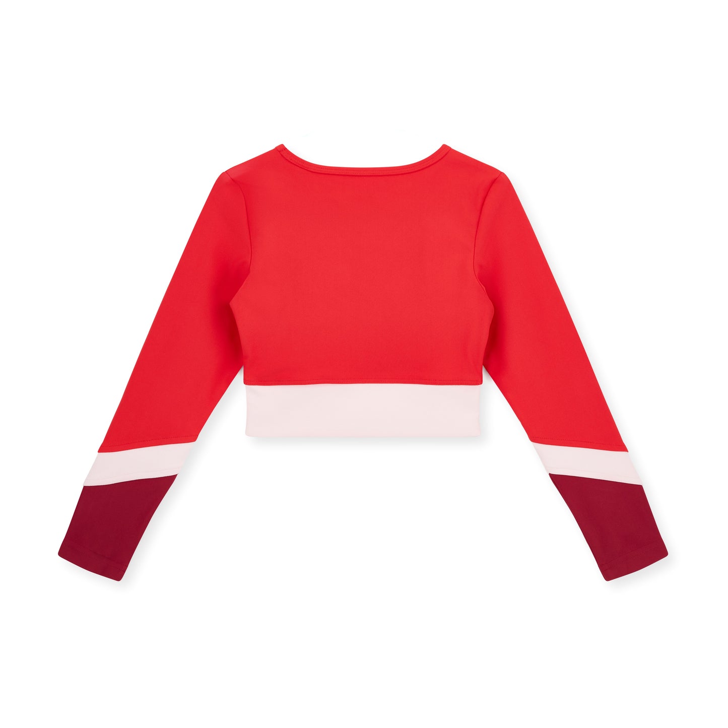 Bonini Motion Red Panel Long Sleeve Crop Top