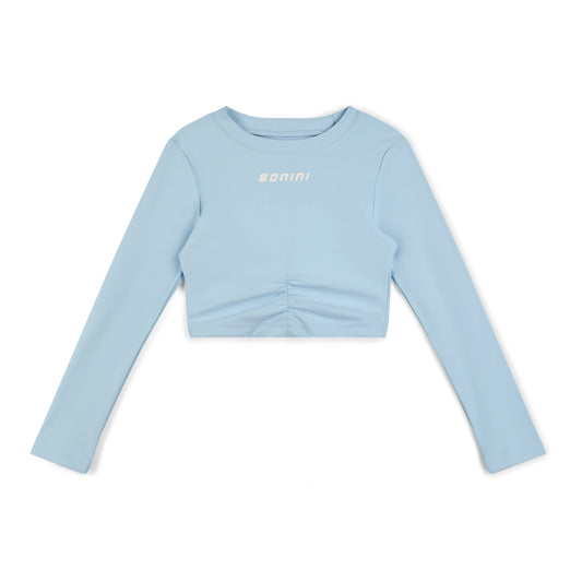Bonini Core Blue Sleeve Crop Top