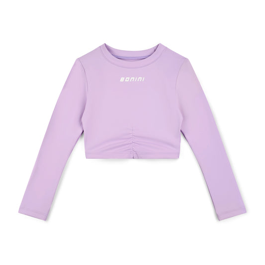 Bonini Core Lilac Sleeve Crop Top