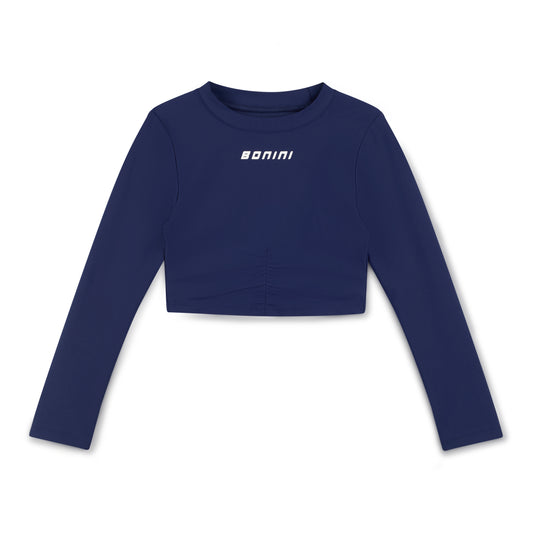 Bonini Core Navy Sleeve Crop Top