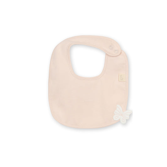 Baby Gi Peach Butterfly Cotton Bib