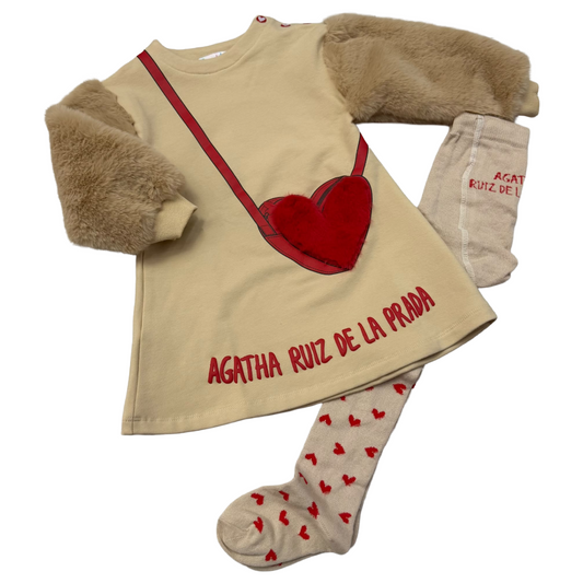 Agatha Ruiz de la Prada Red Heart Bag Dress & Tights 8238