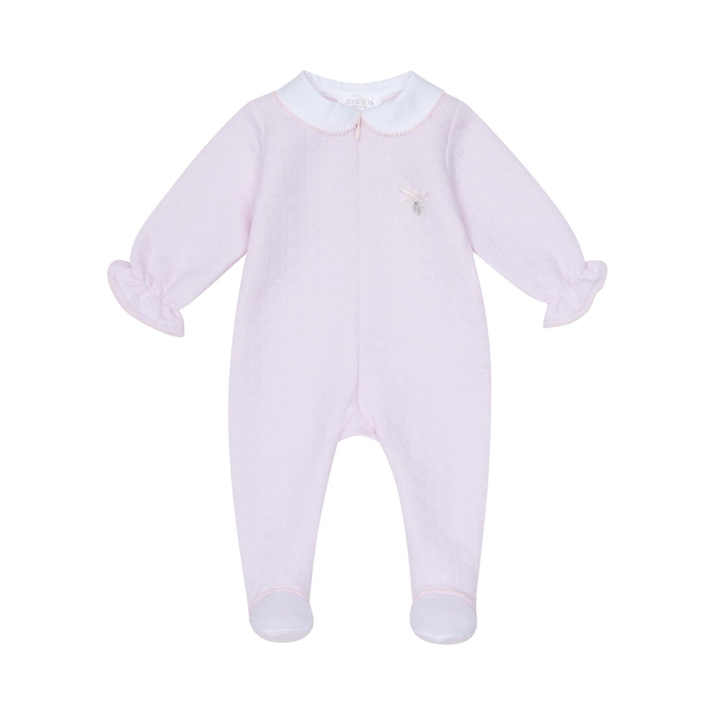 Deolinda Pink Collar Zip Babygrow Boxset