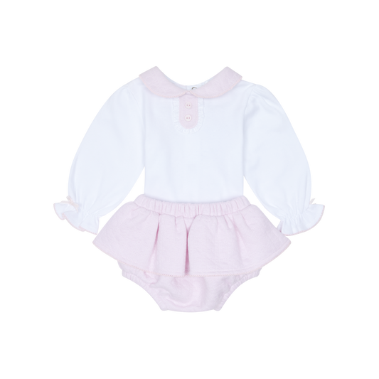 Deolinda Pink Collar Frill Knick Set