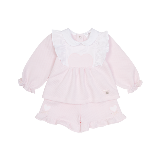 Deolinda Pink Heart Frill Short Set
