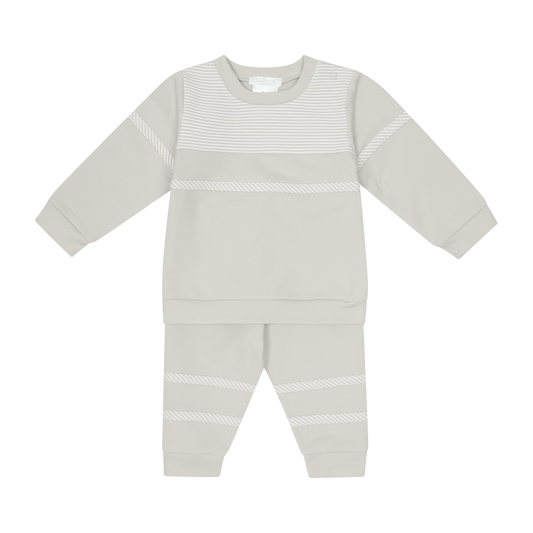 Deolinda Beige & White Piping Tracksuit