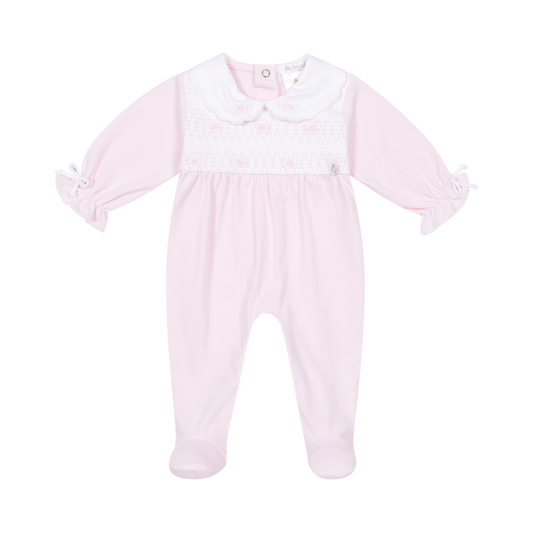 Deolinda Pink Bow Collar Babygrow Boxset