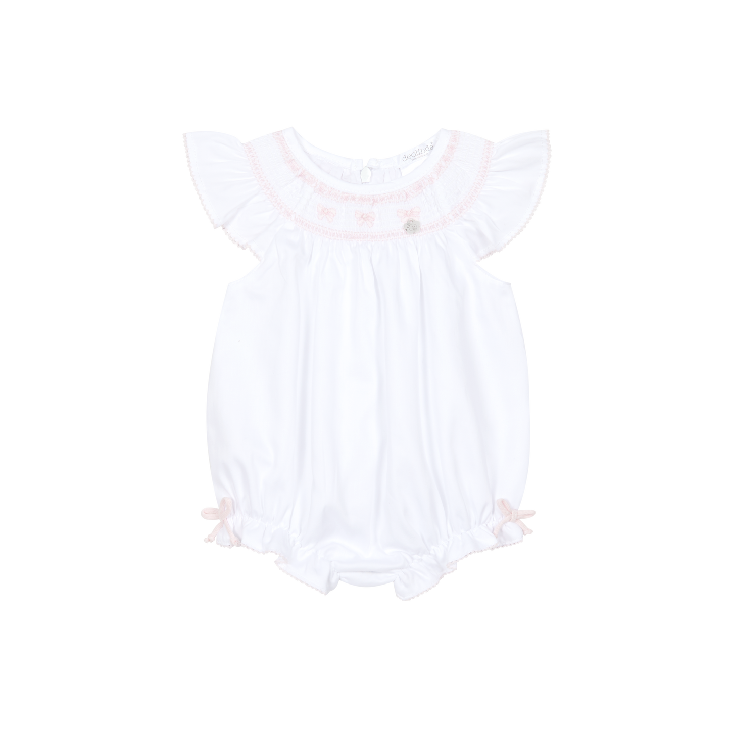 Deolinda Pink & White Bow Romper