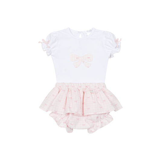 Deolinda Pink Bow Jam Pants Set