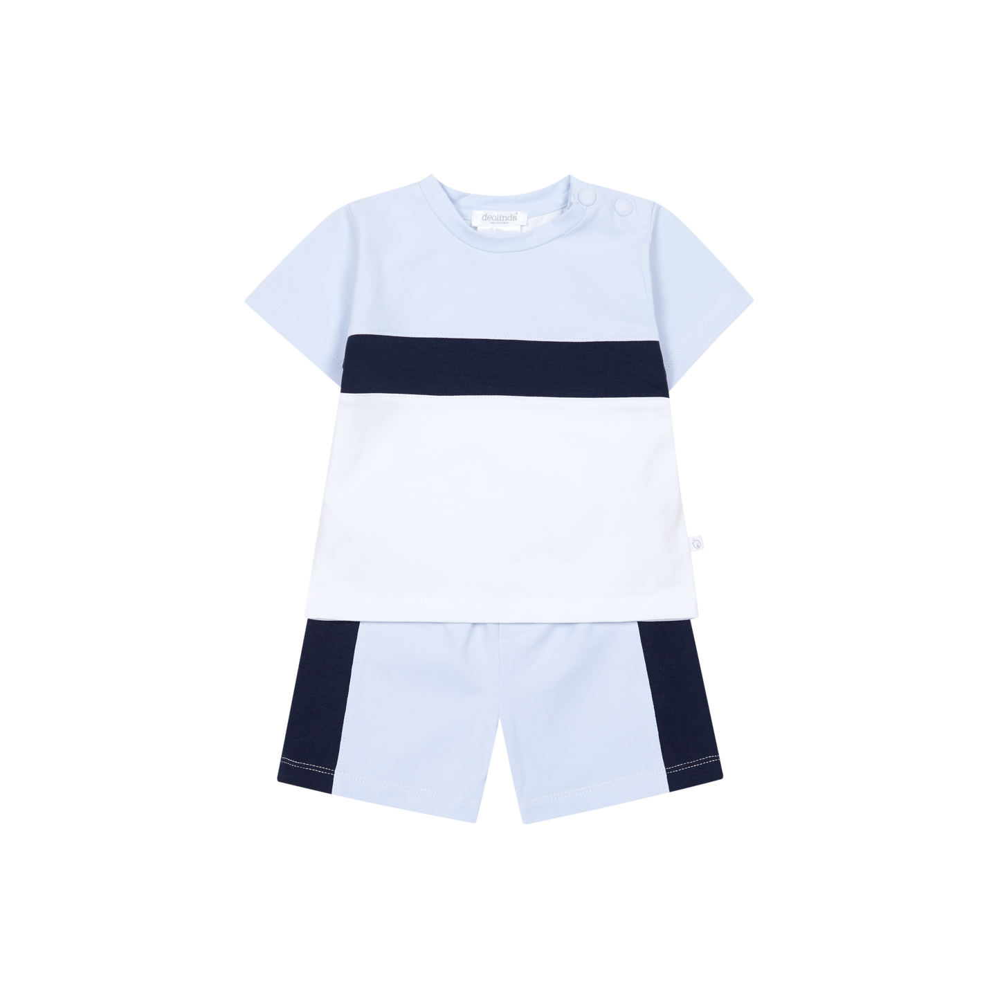 Deolinda Pale Blue & Navy Short Set