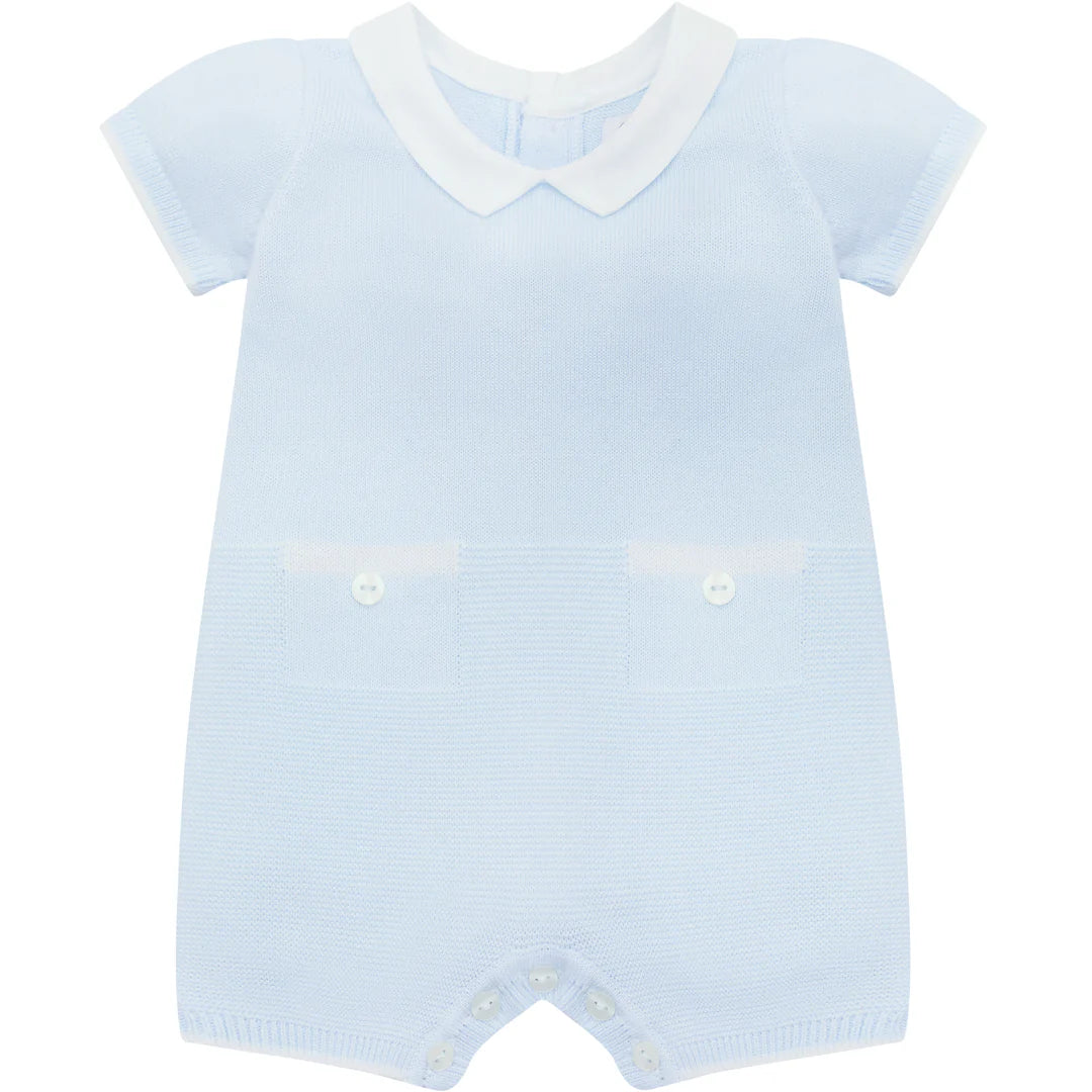 Emile et Rose Logan Blue Knit Romper