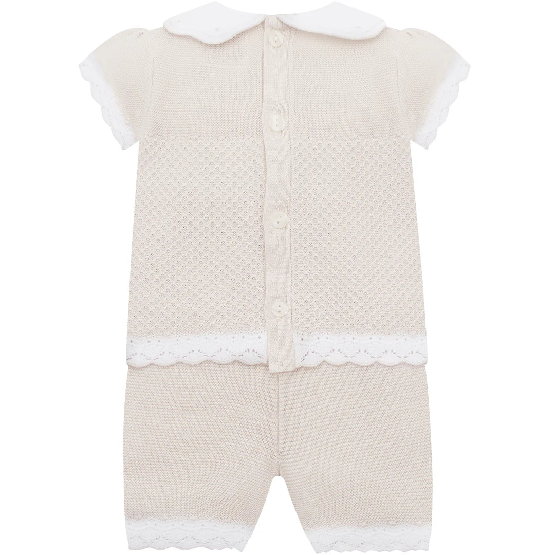 Emile et Rose Laura Beige Knit Short Set