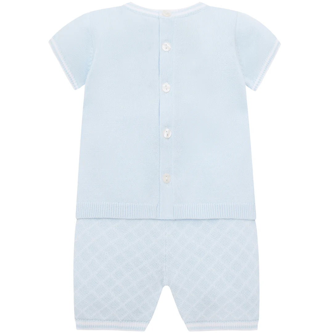 Emile et Rose Lennox Blue Teddy Knit Short Set