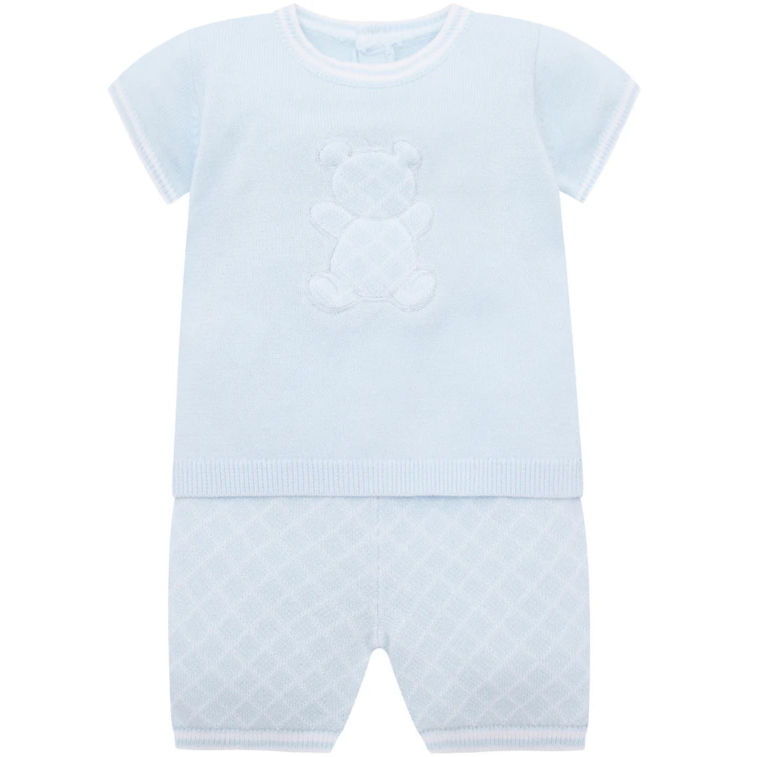 Emile et Rose Lennox Blue Teddy Knit Short Set