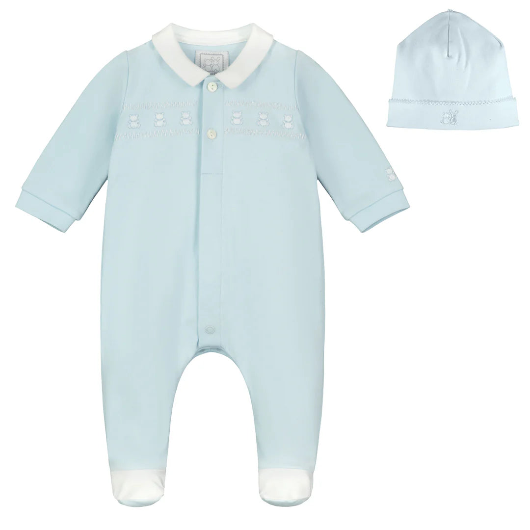 Emile et Rose Fisher Blue Baby Grow & Hat