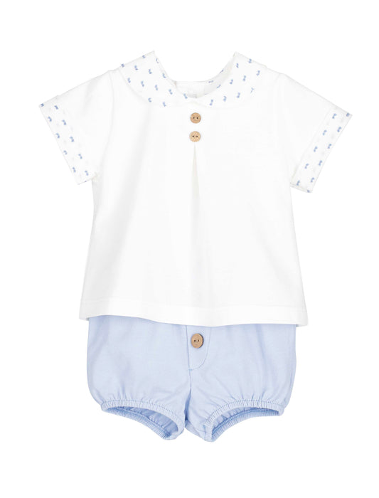 Calamaro White & Blue Jam Pants Set