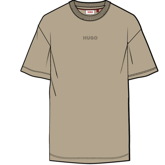 HUGO Beige Short Sleeve T-Shirt