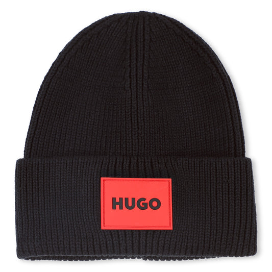 HUGO Black Beanie Hat