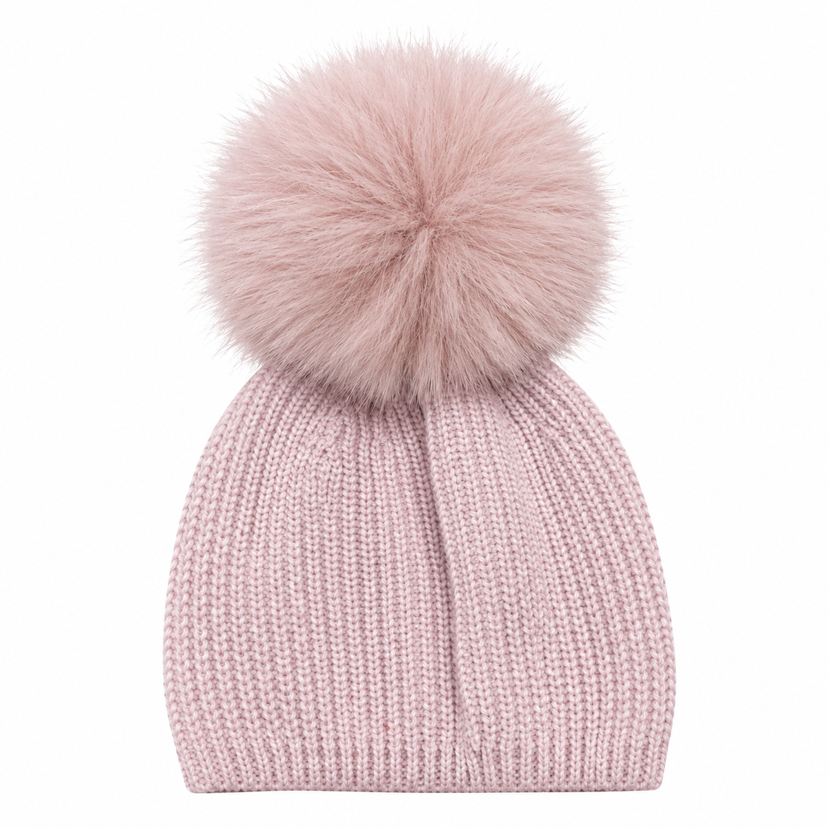 Granlei Dusky Pink Knitted Fur Pom Hat