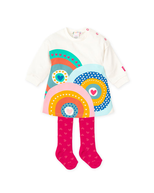 Agatha Ruiz De La Prada Cream Circle Dress with Tights