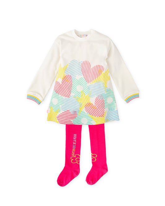 Agatha Ruiz De La Prada White Shapes Dress with Tights