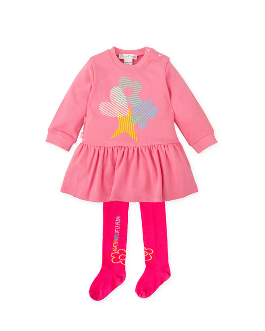 Agatha Ruiz De La Prada Pink Shapes Dress with Tights