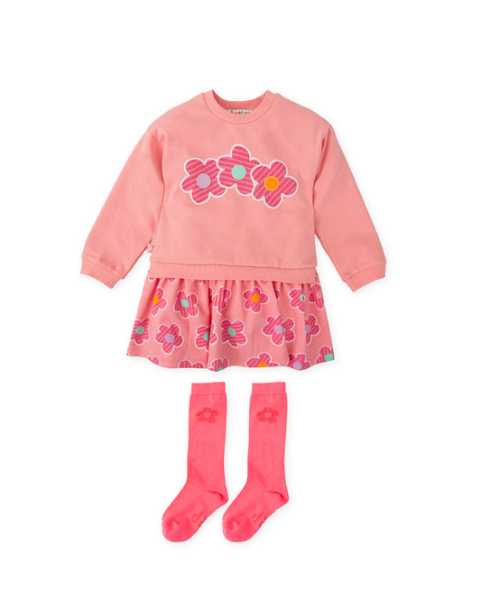 Agatha Ruiz De La Prada Pink Flower Dress with Socks