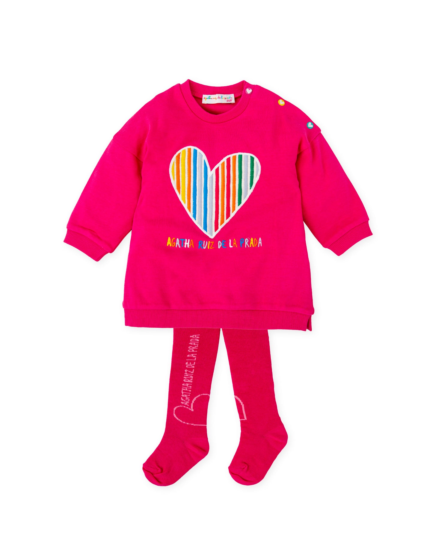 Agatha Ruiz De La Prada Fuscia Heart Dress & Tights