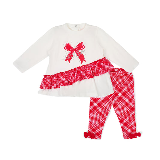 Little A Kiara Red Check Legging Set