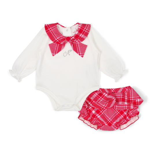 Little A Katy Red Check Jam Pants Set