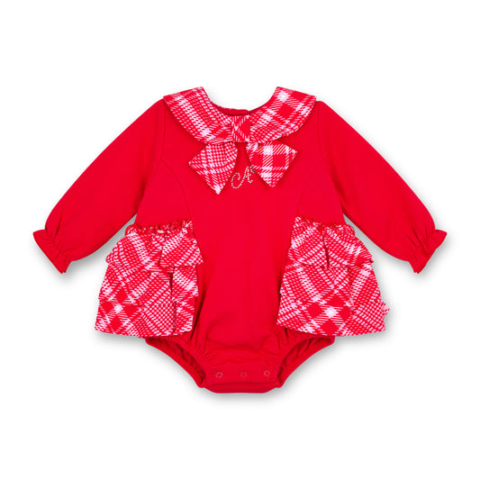 Little A Kacey Red Check Romper