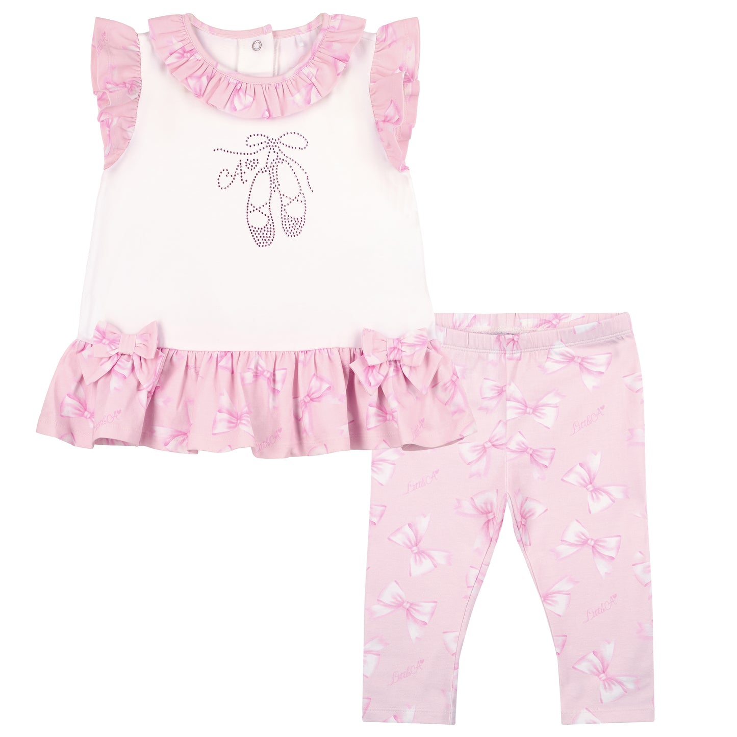 Little A Oriana Bow Print Legging Set