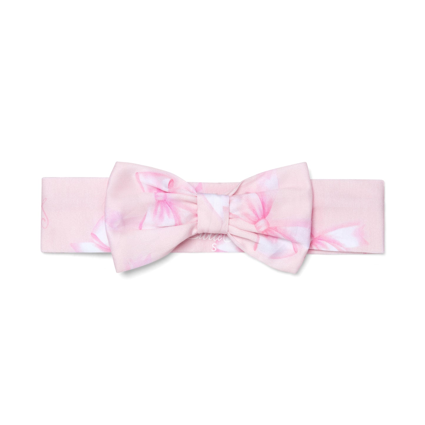 Little A Ora Pink Bow Print Headband
