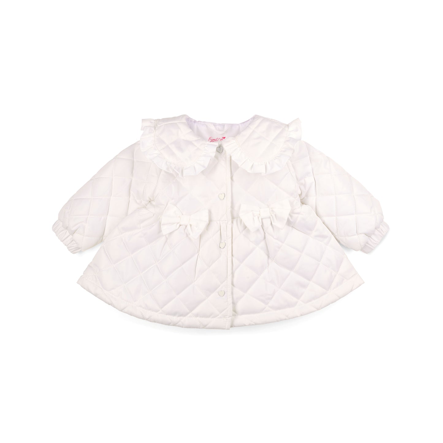 Little A Penelope White Quilted Jacket