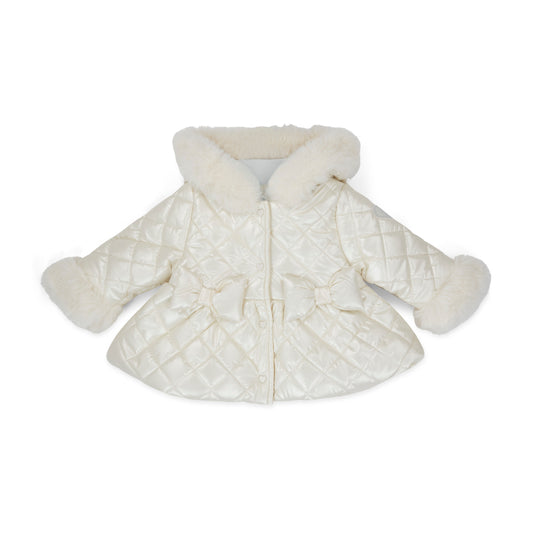 Little A Dolly White Quilted Coat