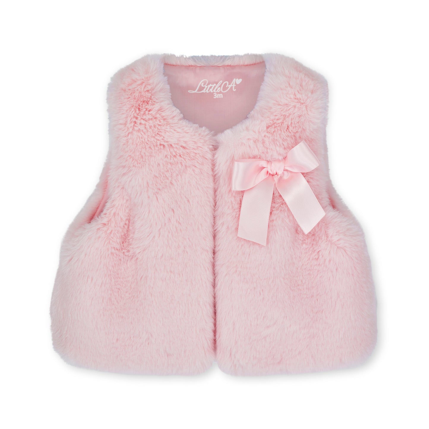 Little A Dani Pink Faux Fur Gilet