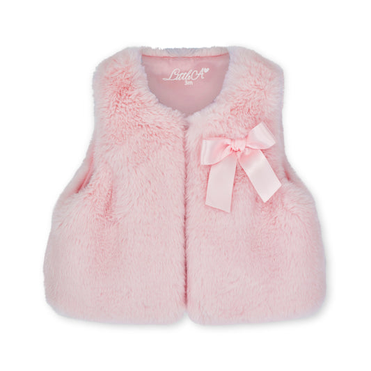 Little A Dani Pink Faux Fur Gilet